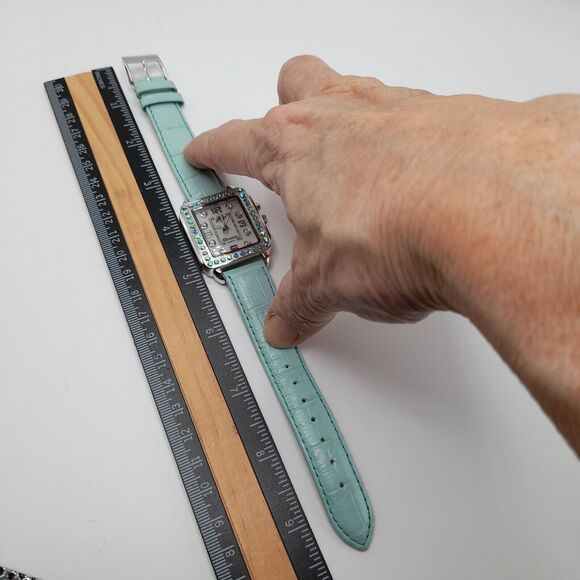 Kirks Folly Devotion Watch Aurora Borealis Crystal Accents Leather - Picture 4 of 12